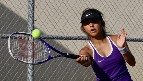 Lemoore's Jenny Paez in action against Hanford on Sept. 19 in Lemoore.